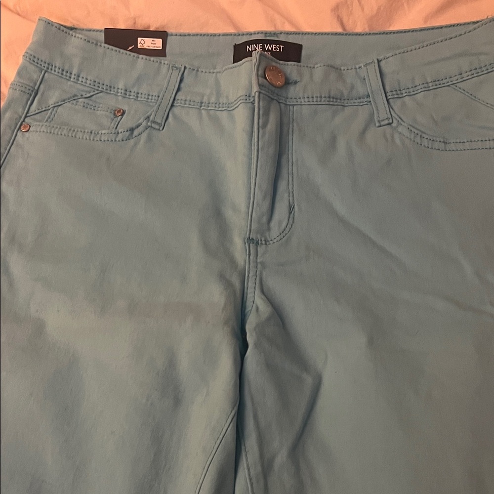 Nine West Light Blue Straight Leg Pants